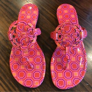Tory Burch Women’s Miller Sandals Printed Patent Leather Size 7
